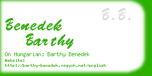 benedek barthy business card